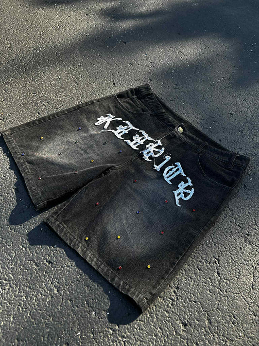 KEEPITP " Black  Denim Jorts "